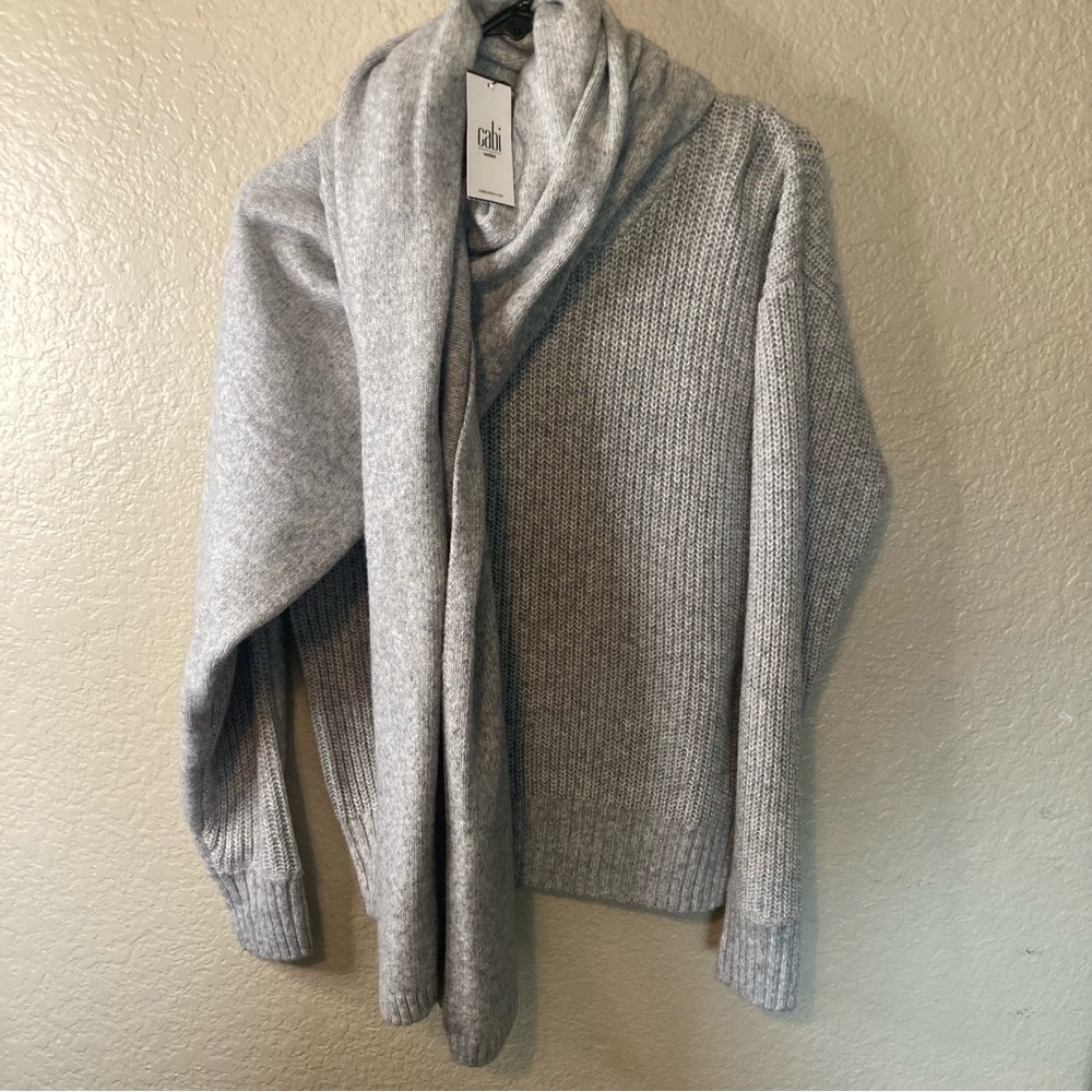 Cabi Sweater NWT Wrap Pullover #4417 XS Light Heathered Grey Was $184